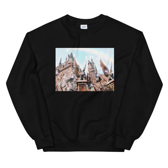 Magical Castle Photo Unisex Sweatshirt Castle with Gargoyle Sweatshirt