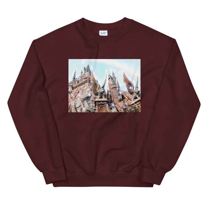 Magical Castle Photo Unisex Sweatshirt Castle with Gargoyle Sweatshirt