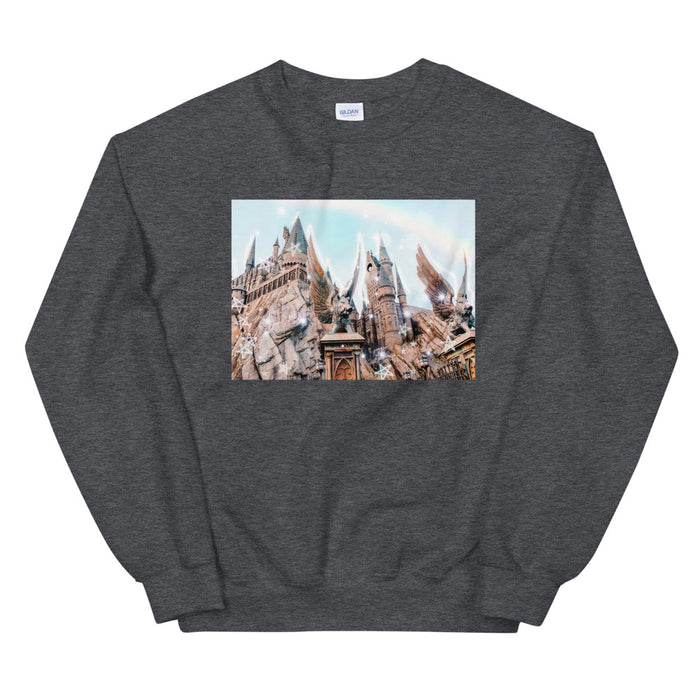 Magical Castle Photo Unisex Sweatshirt Castle with Gargoyle Sweatshirt
