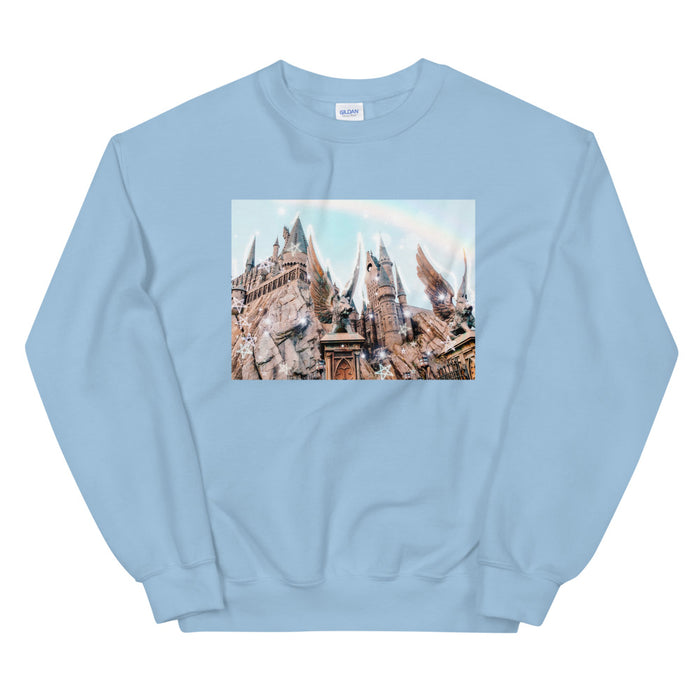 Magical Castle Photo Unisex Sweatshirt Castle with Gargoyle Sweatshirt