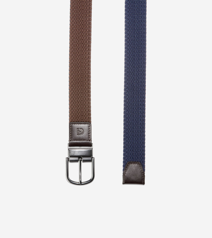 Men's Reversible Stretch Belt-Brown-Navy