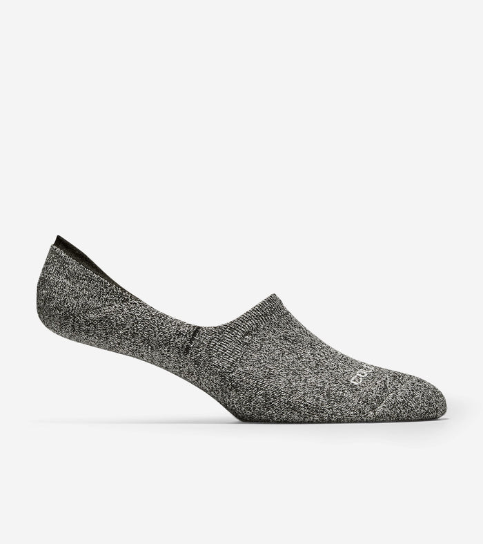 Men's Casual Cushion Sock Liner – 2 Pack-Black-Grey Heather