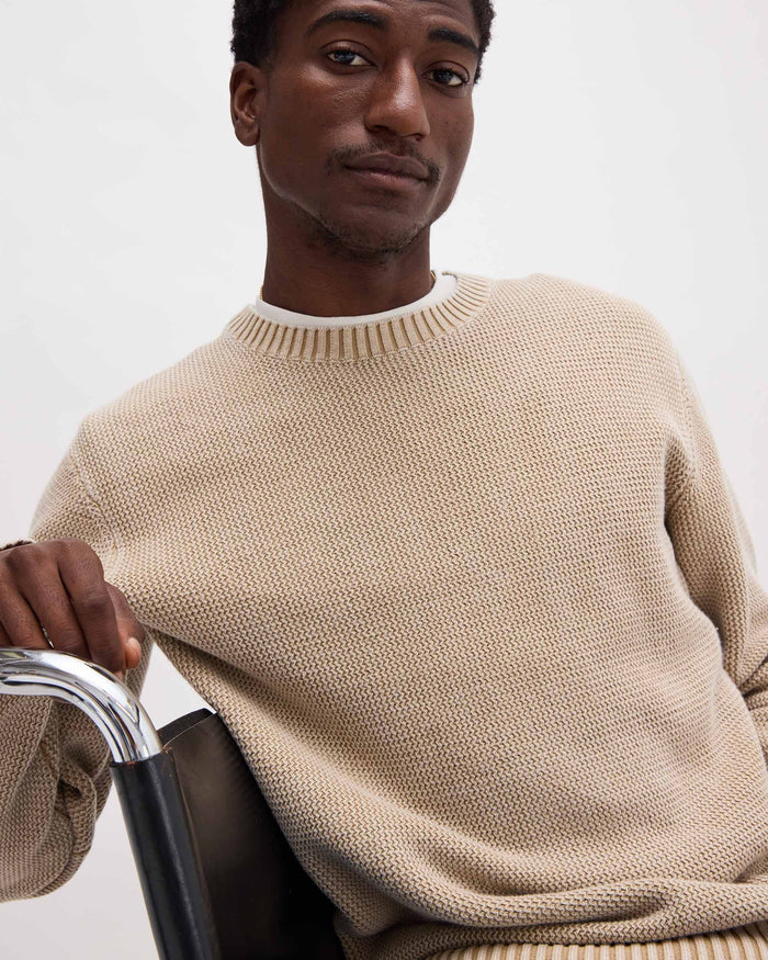 Men's Dune Sweater in Khaki (Tan) | Richer Poorer