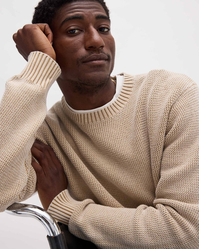 Men's Dune Sweater in Khaki (Tan) | Richer Poorer