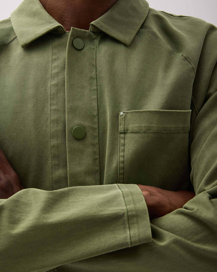 Mens Lightweight Chore Coat - Stretch Cotton Twill - Cypress