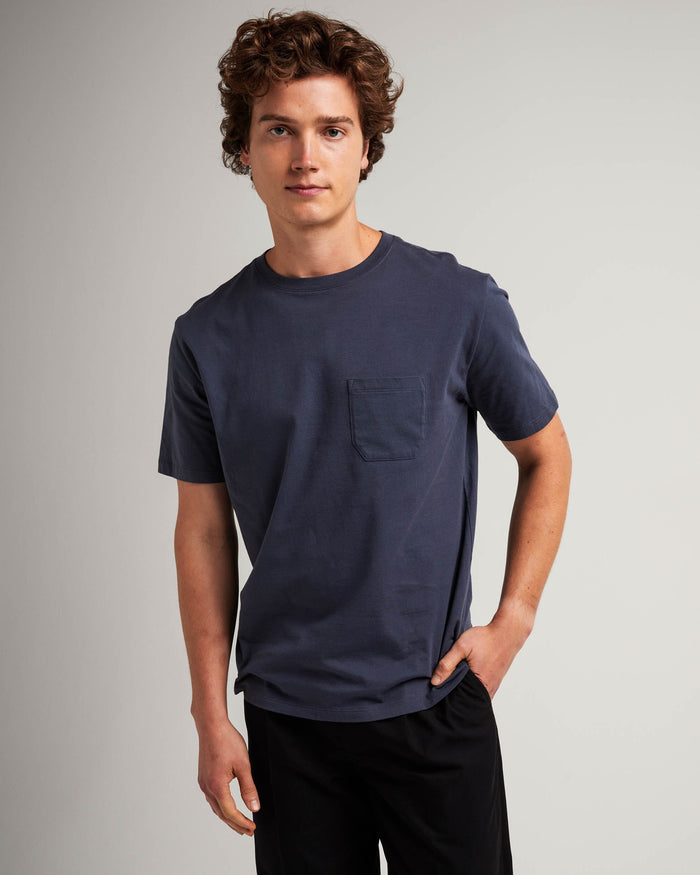 Men's Pima Pocket Tee in Heather Grey (Grey) | Richer Poorer