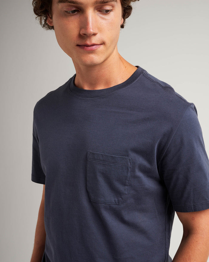 Men's Pima Pocket Tee in Heather Grey (Grey) | Richer Poorer