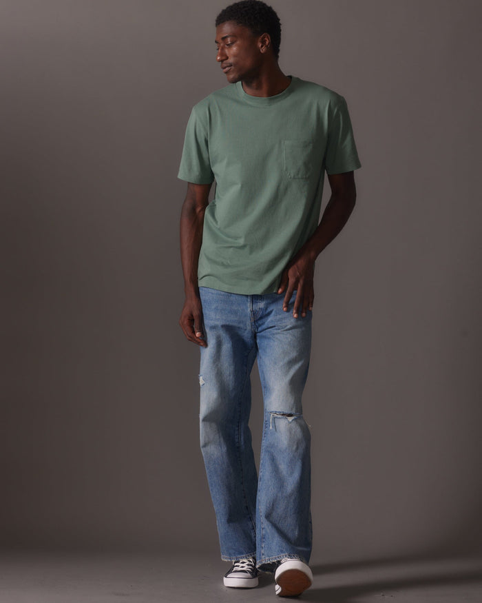 Men's Pima Pocket Tee in Gunmetal (Grey) | Richer Poorer
