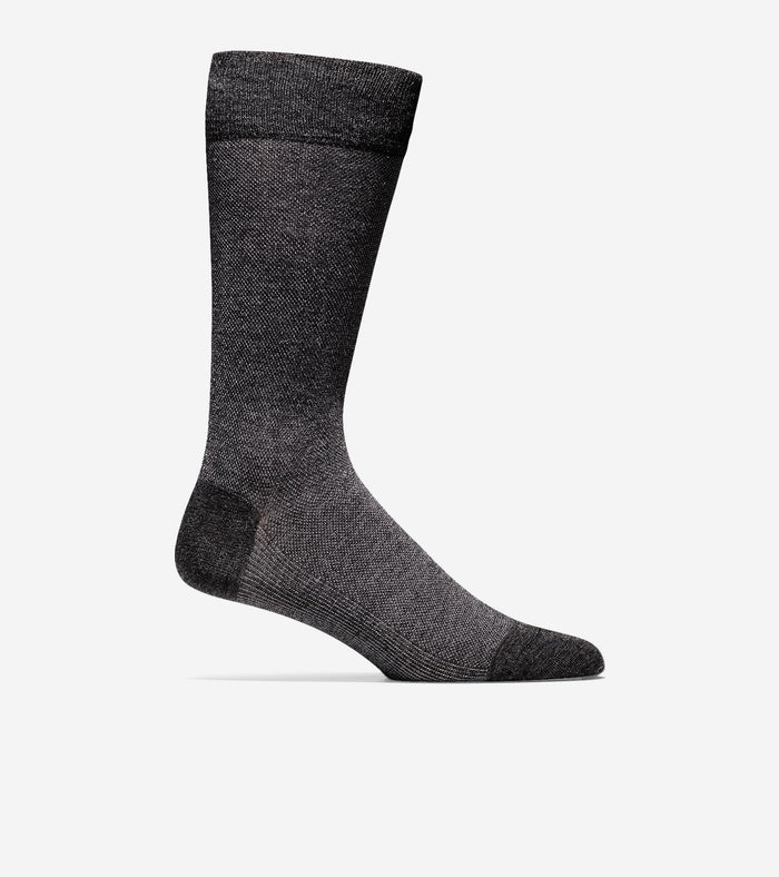 Men's Pique Textured Crew Socks-Graphite Heather