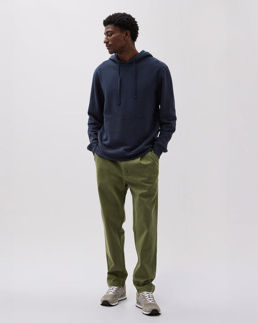 Mens Pleated Lightweight Chino - Stretch Cotton Twill - Cypress