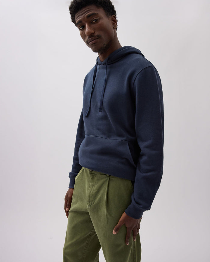 Mens Pleated Lightweight Chino - Stretch Cotton Twill - Cypress