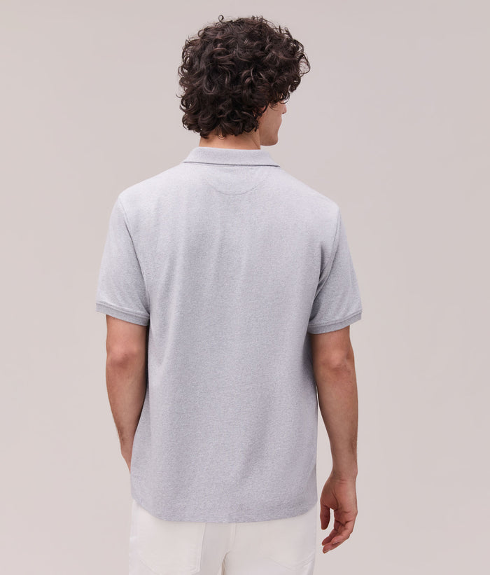 Mens Recycled Cotton Polo | Heather Grey