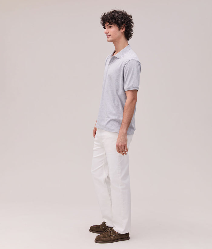 Mens Recycled Cotton Polo | Heather Grey