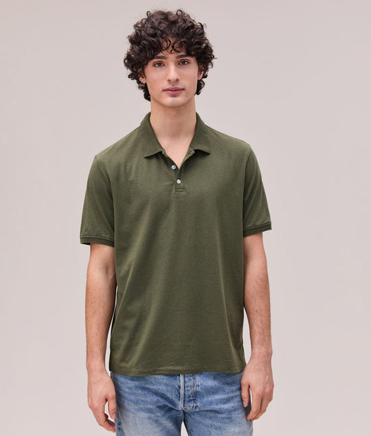 Mens Recycled Cotton Polo | Surplus Green
