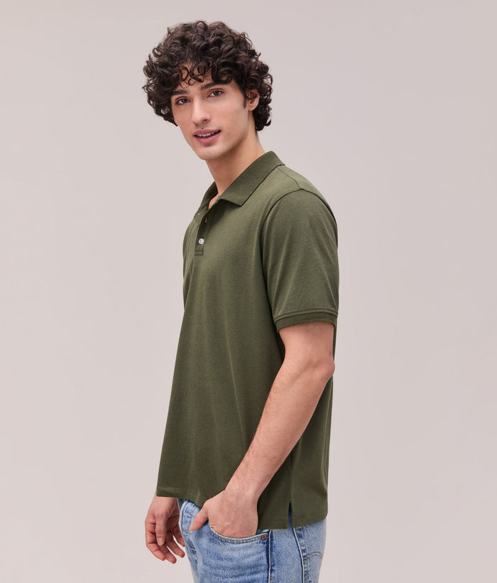 Mens Recycled Cotton Polo | Surplus Green