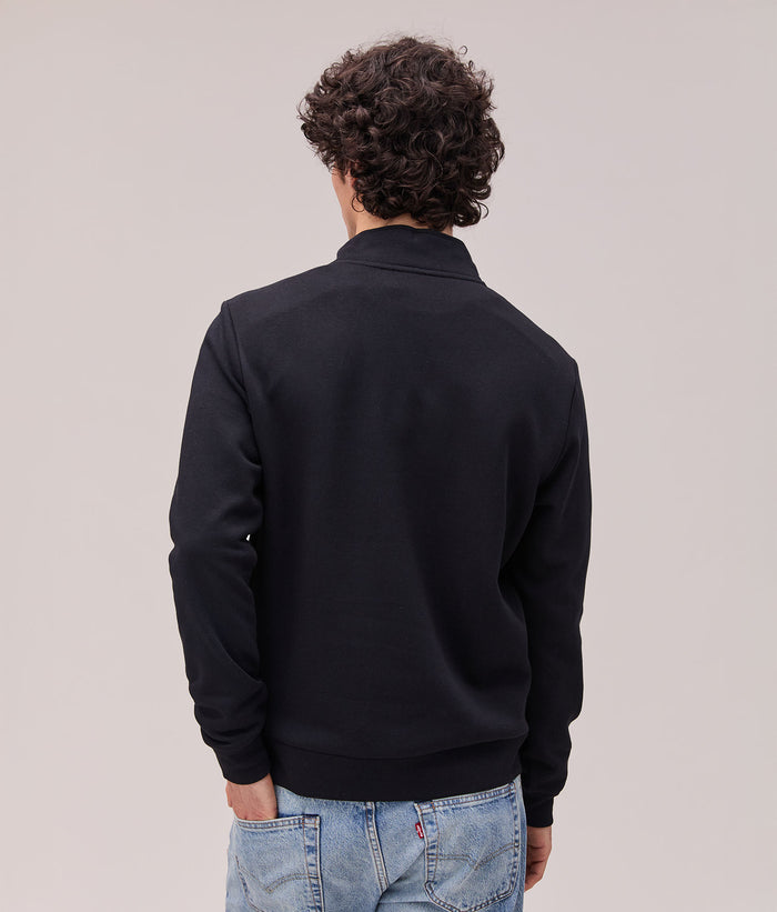 Mens Recycled Fleece Quarter Zip Sweatshirt | Black