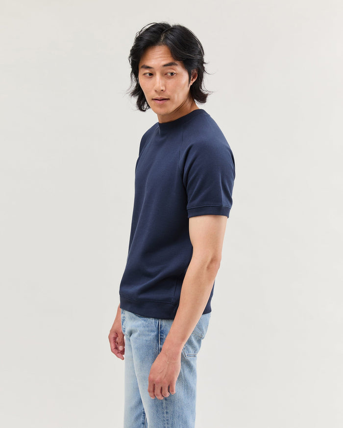 Mens Recycled Fleece Raglan Sweatshirt - Recycled Fleece - Blue Nights
