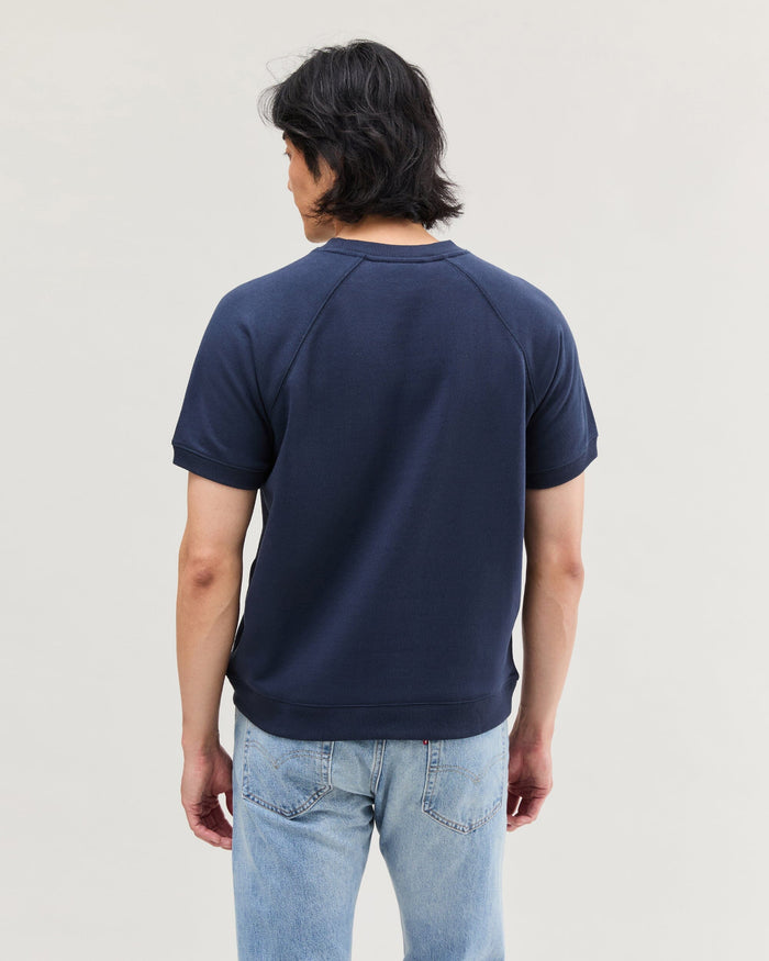 Mens Recycled Fleece Raglan Sweatshirt - Recycled Fleece - Blue Nights