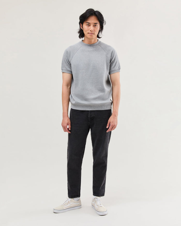 Mens Recycled Fleece Raglan Sweatshirt - Recycled Fleece - Heather Grey