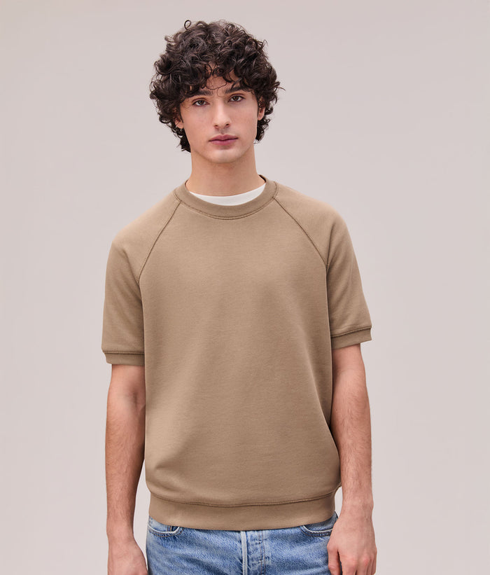 Mens Recycled Fleece Raglan Sweatshirt | Mineral Warm Grey