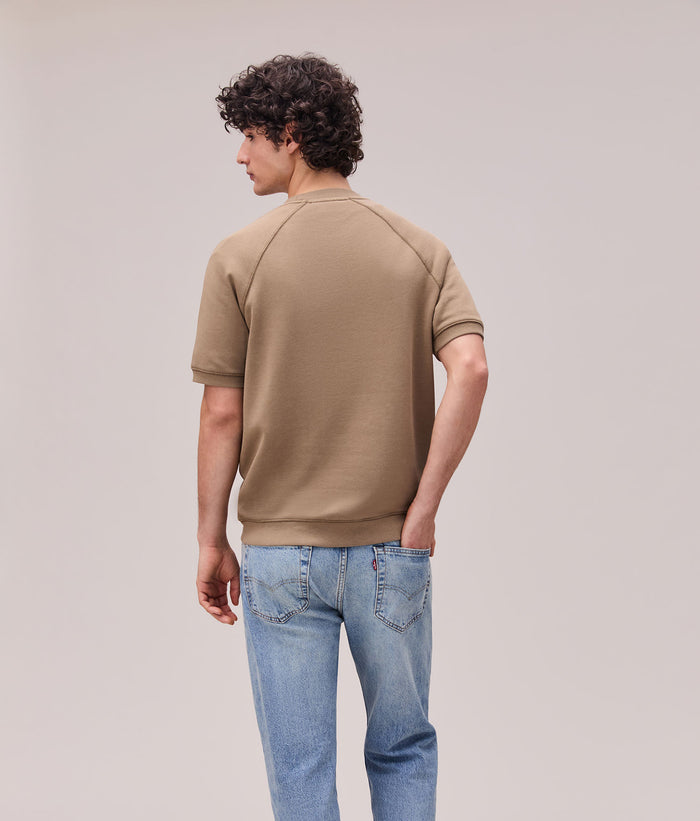 Mens Recycled Fleece Raglan Sweatshirt | Mineral Warm Grey