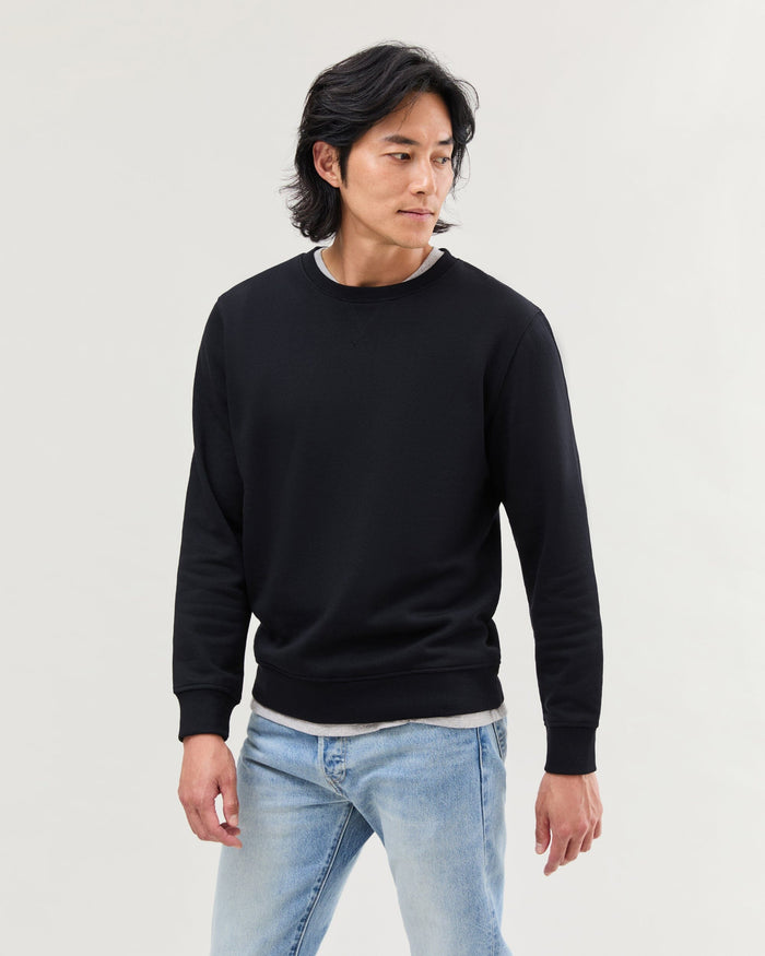 Mens Recycled Fleece Sweatshirt - Recycled Fleece - Black