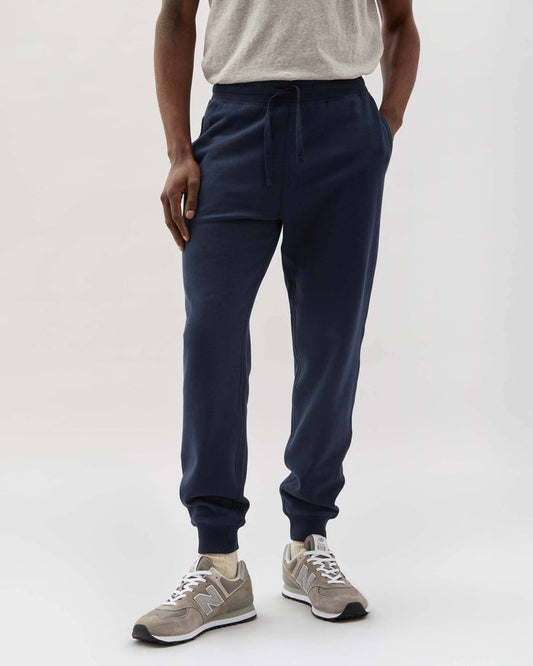 Men's Recycled Fleece Tapered Sweatpant in Heather Grey (Grey) | Richer Poorer