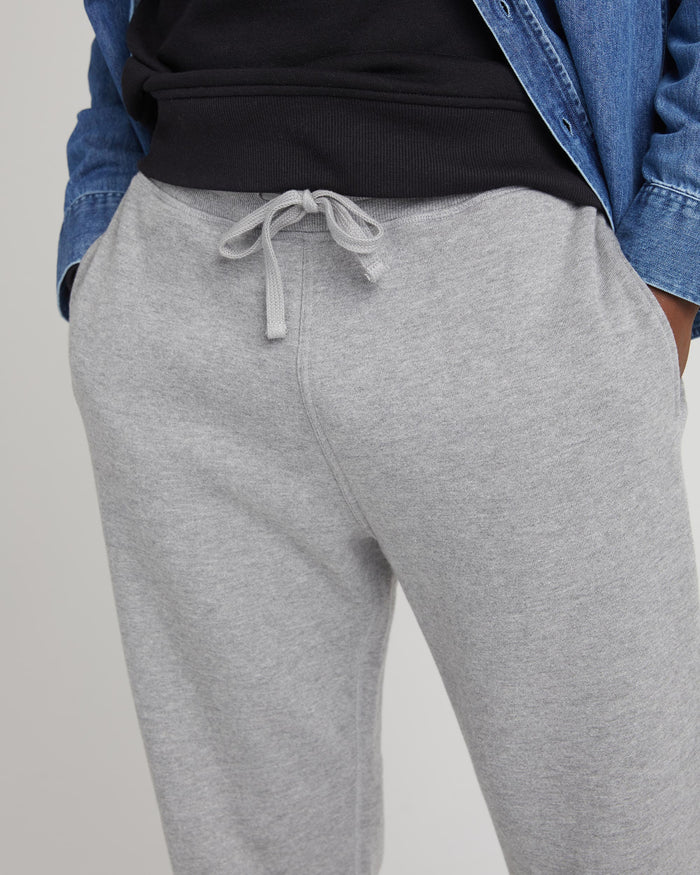 Men's Recycled Fleece Tapered Sweatpant in Warm Grey (Grey) | Richer Poorer