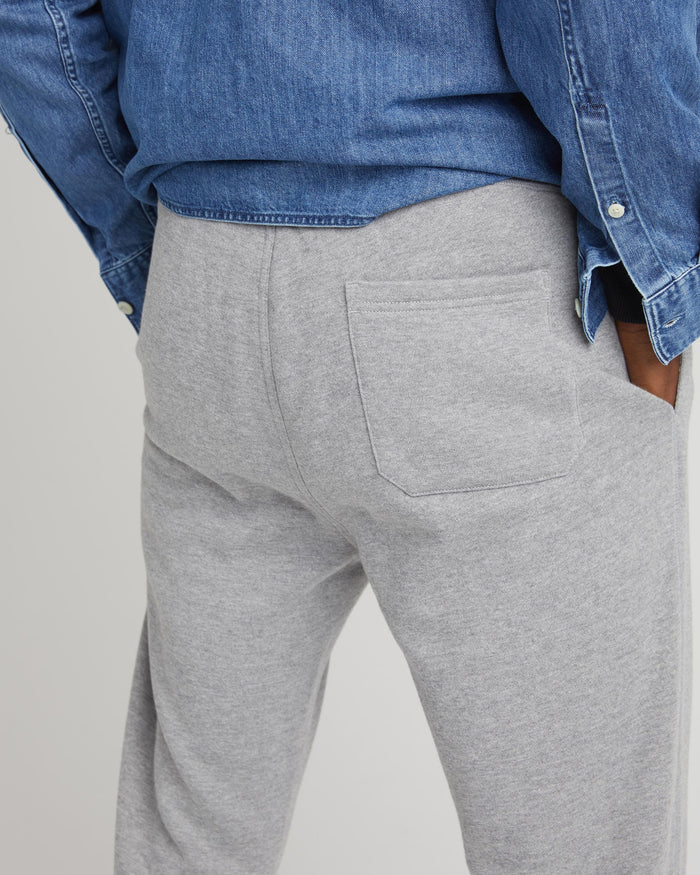 Men's Recycled Fleece Tapered Sweatpant in Warm Grey (Grey) | Richer Poorer