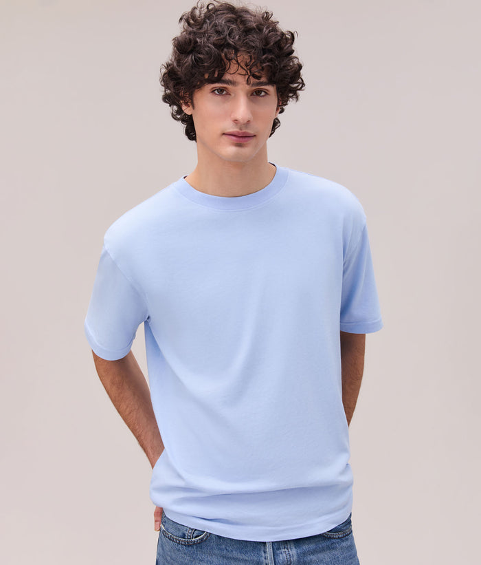 Mens Relaxed Short Sleeve Tee | Chambray Blue
