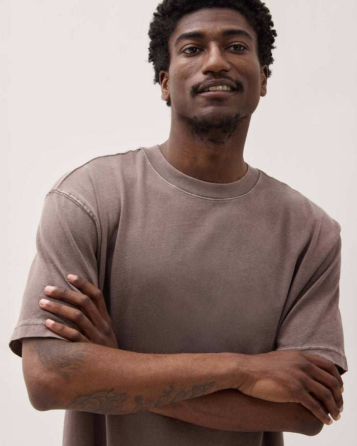 Men's Relaxed Tee in Fennel Seed (Tan) | Richer Poorer