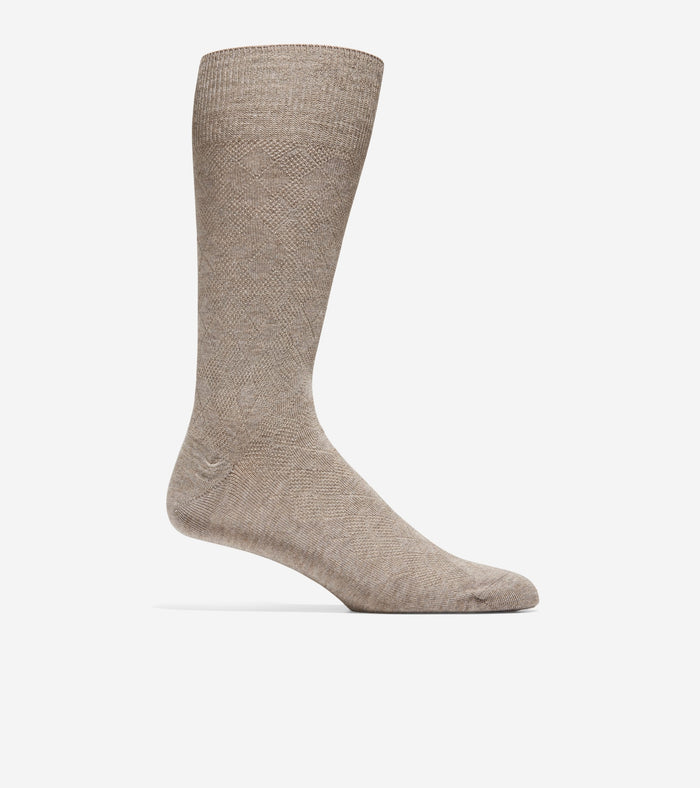 Men's Tonal Argyle Crew Socks-Brown Heather