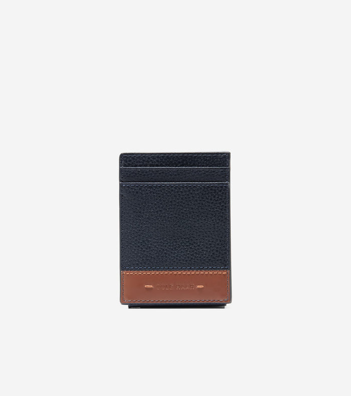 Men's Triboro Card Case-Navy-Tan
