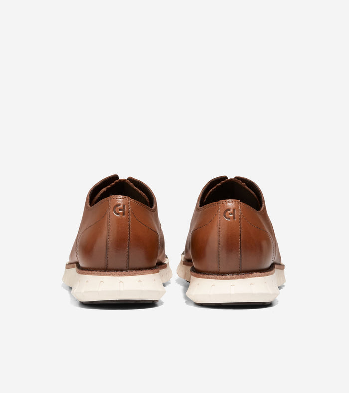 Men's ZERØGRAND Remastered Plain Toe Oxfords-British Tan-Ivory