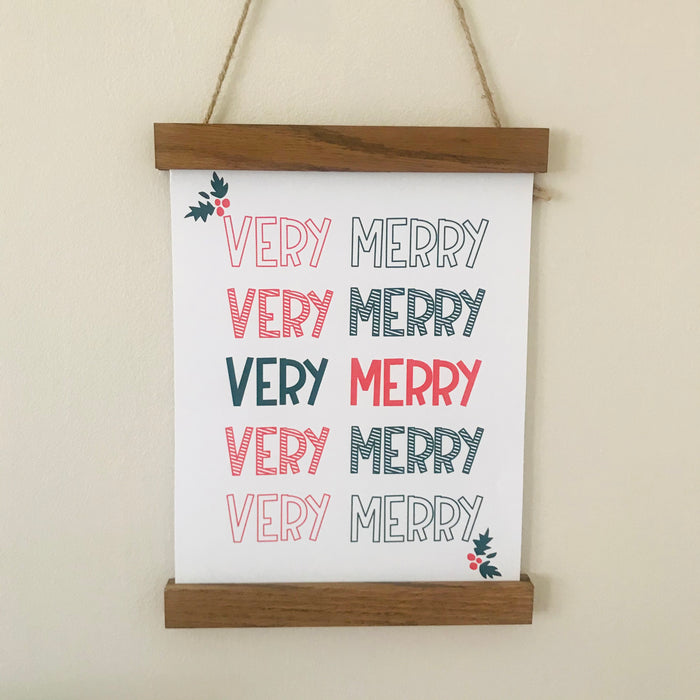 Merry Christmas Printable Wall Art Print Very Merry Art for the Holiday Printable Art