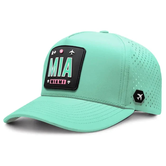 MIA - Miami Hat - Black Teal color 3Quarter front view