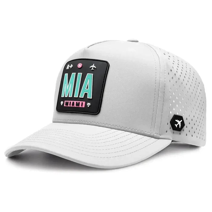 MIA - Miami Hat - Black White color 3Quarter front view