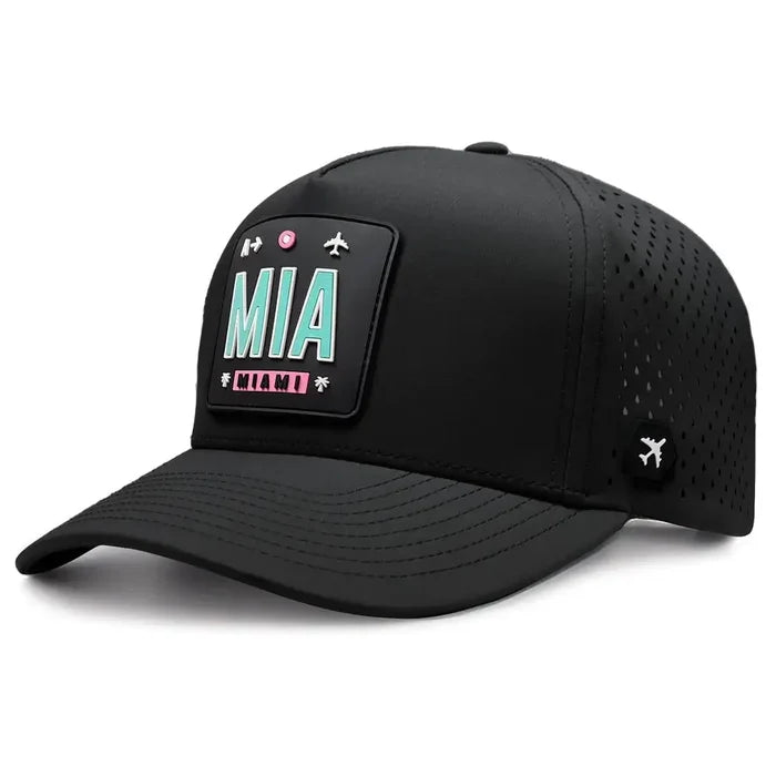 MIA - Miami Hat - Black color 3Quarter front view