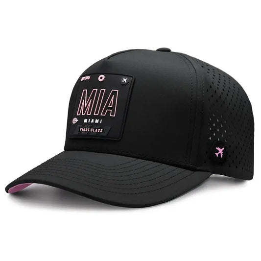 Miami Hat - Black/Pink color 3 Quarter front view