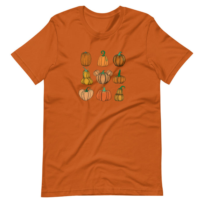 Mickey Pumpkin Patch T-Shirt Fall Short-Sleeve Unisex T-Shirt