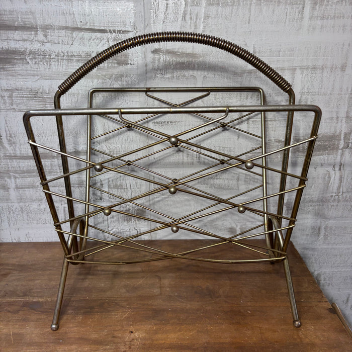 Mid Century Modern Metal Magazine Rack