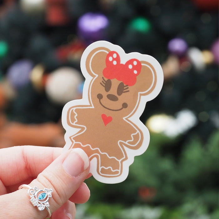 Minnie Gingerbread Sticker Christmas Mouse