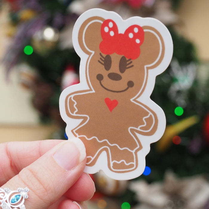 Minnie Gingerbread Sticker Christmas Mouse