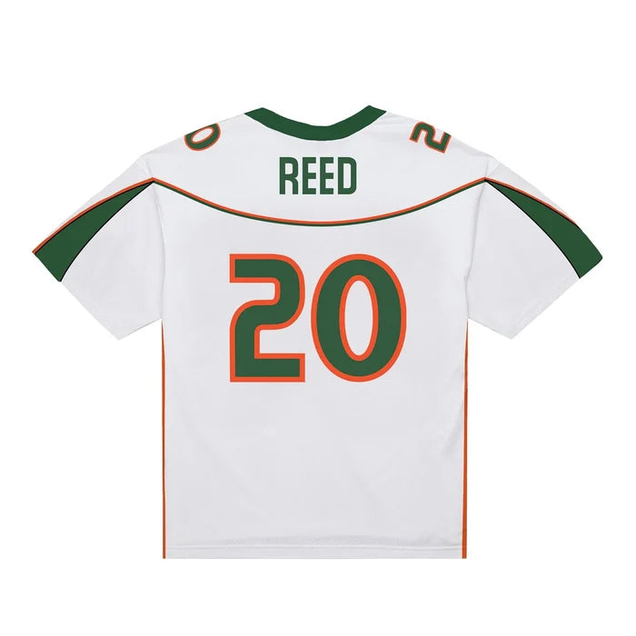 Mitchell & Ness 2001 NCAA Miami Hurricanes Ed Reed White Football Jersey