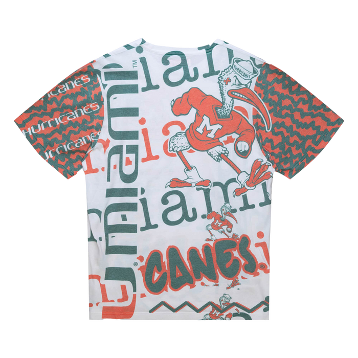 Mitchell & Ness Unisex Jumbotron 2.0 Sublimated Ss Tee University Of Miami