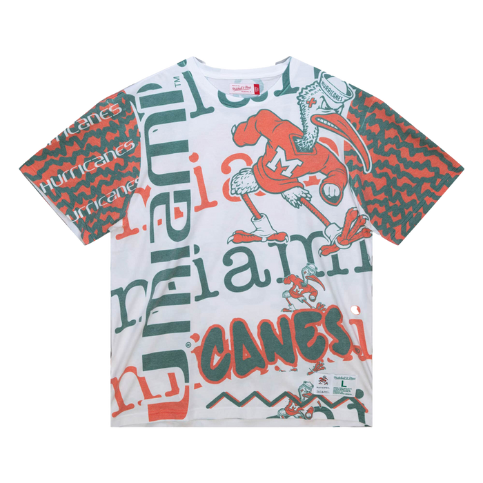 Mitchell & Ness Unisex Jumbotron 2.0 Sublimated Ss Tee University Of Miami