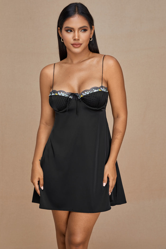 Moxy Short Satin Dress in Light Blue