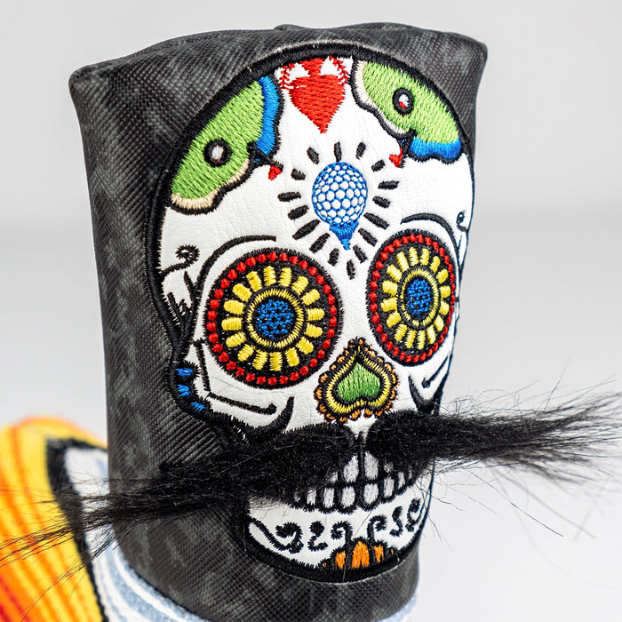Mustache Sugar Skull - Blade Putter Cover Gray Camo
