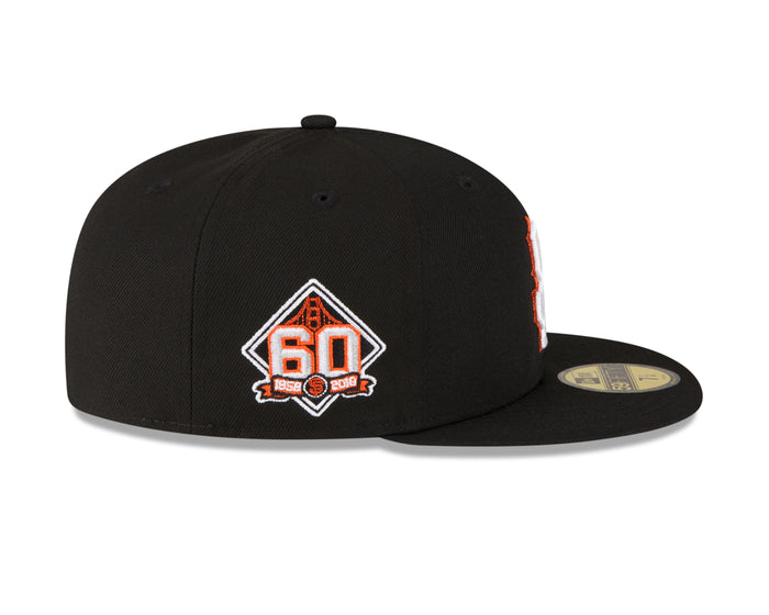 New Era 59fifty-Black San Francisco Giants Fitted 60th Anniversary Metallic Logo Side Patch