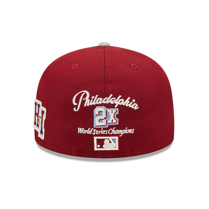 New Era 59Fifty Philadelphia Phillies World Series Letterman Cap Hat Red